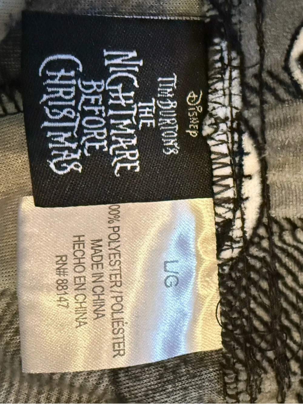 Disney Nightmare Before Christmas Jack Skellington Pj Jogger Pants Size L SOFT! - Picture 5 of 6